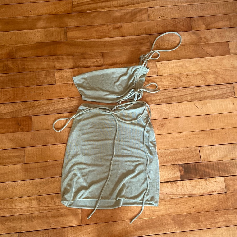 White fox sage green two piece set